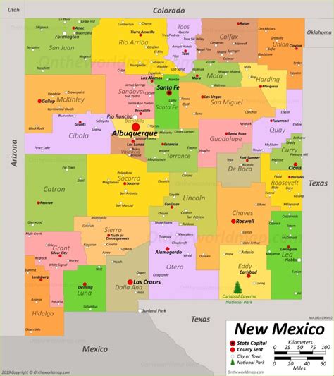 State of New Mexico Map